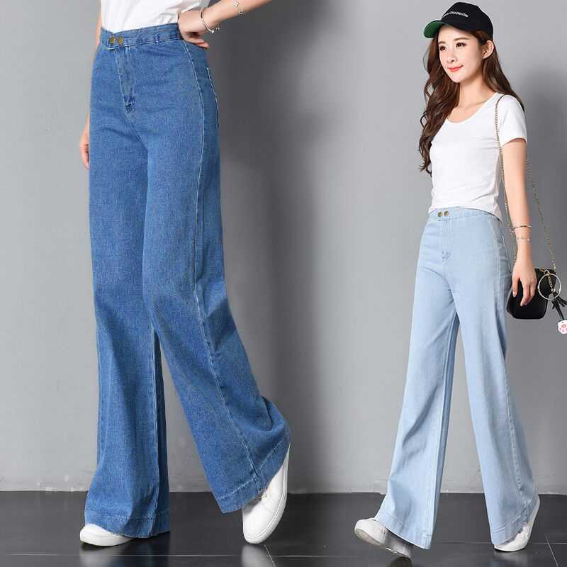 Широкие женские джинсы: 100 фото модных фасонов и сочетаний