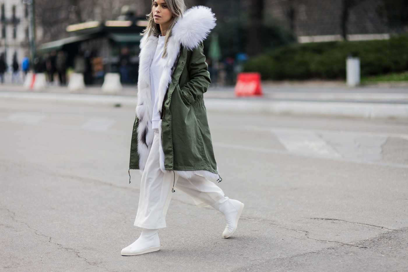 Белая зимняя куртка женская с чем носить