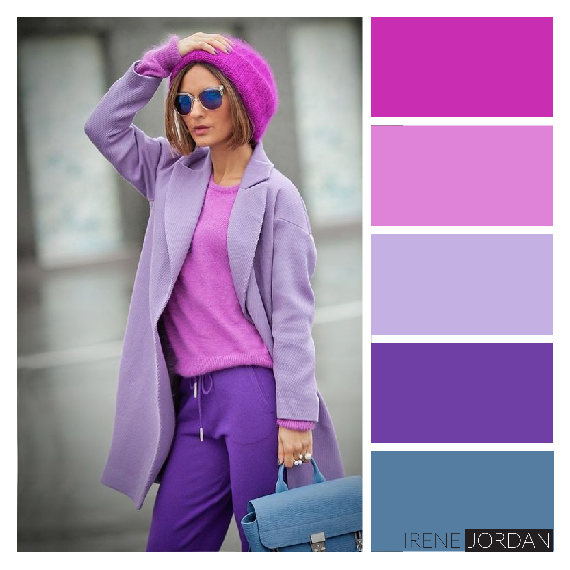 Сочетание лилового цвета в одежде