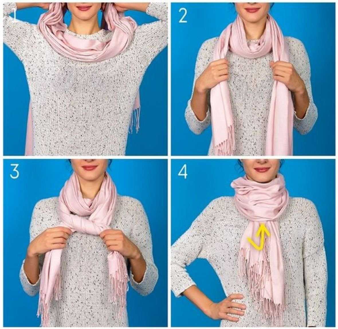 Как красиво завязать шарф с пошаговым