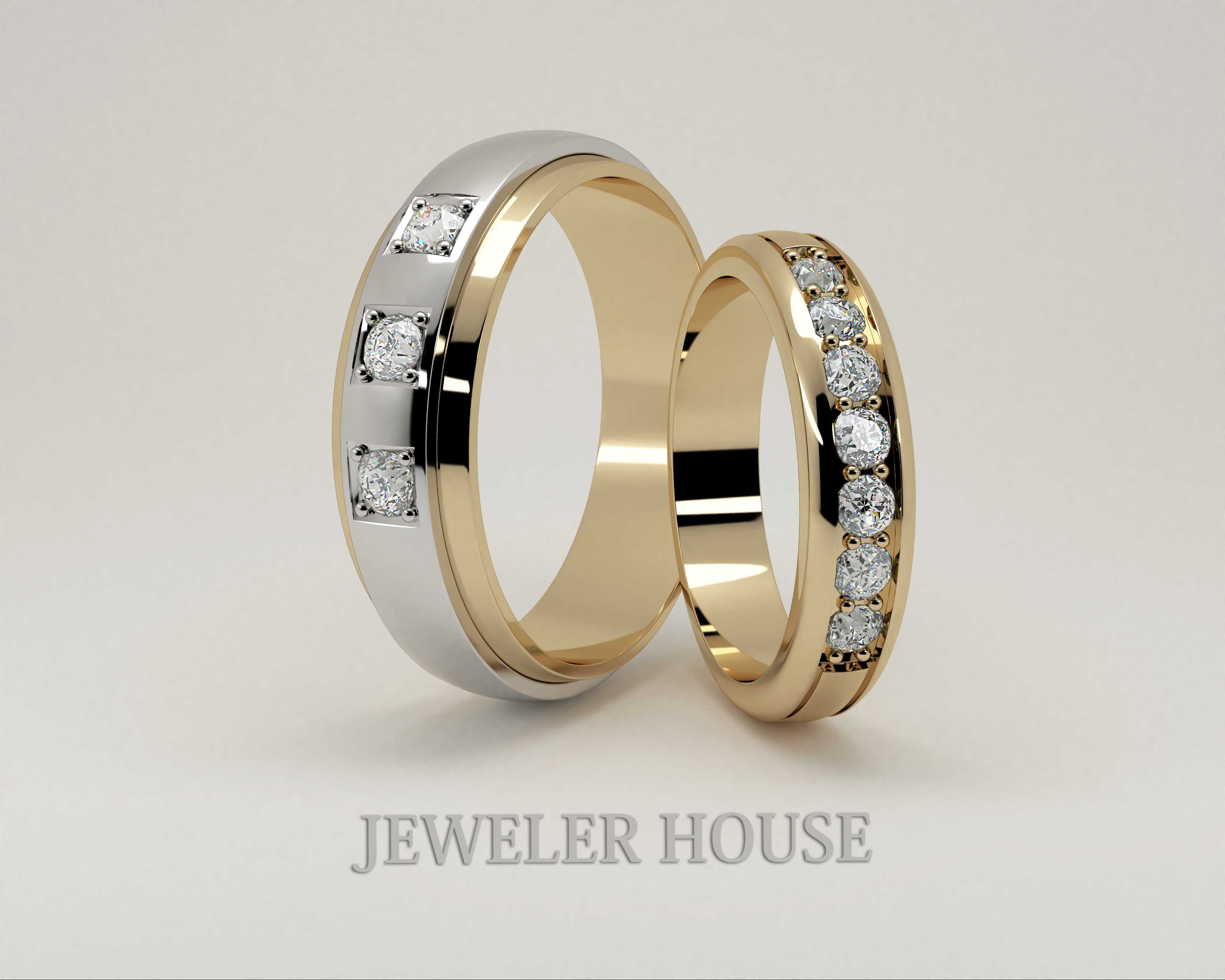 Мужское обручальное кольцо из золота с бриллиантами