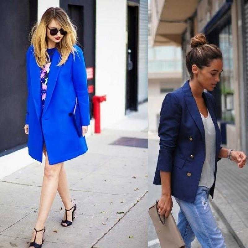 Что можно одеть с синим пиджаком женские фото