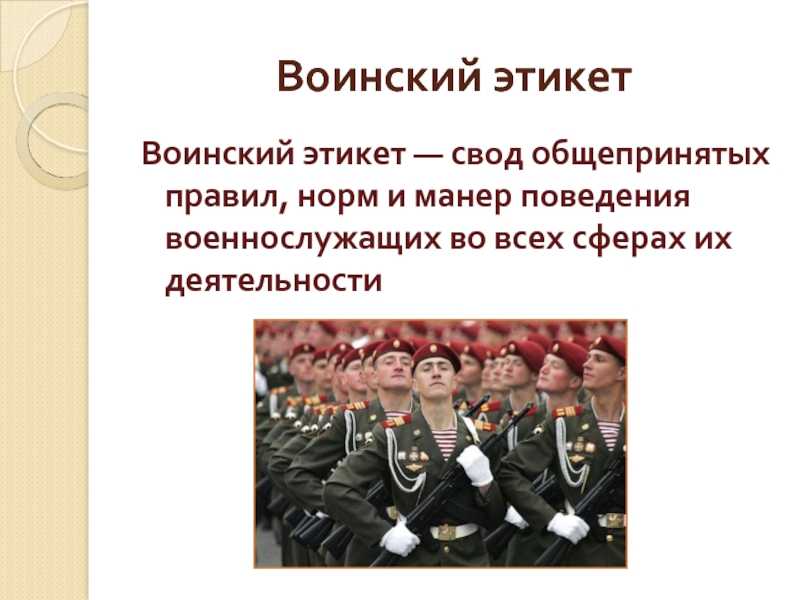 Воинский этикет презентация