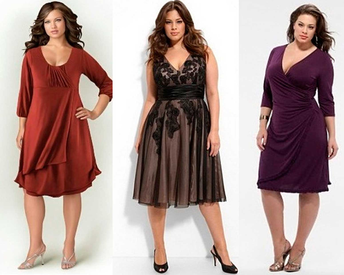 Модели платьев для полных женщин после 50 лет с животом: фото, фасоны