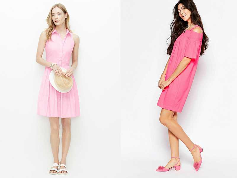 Розовое платье: новинки и примеры образов