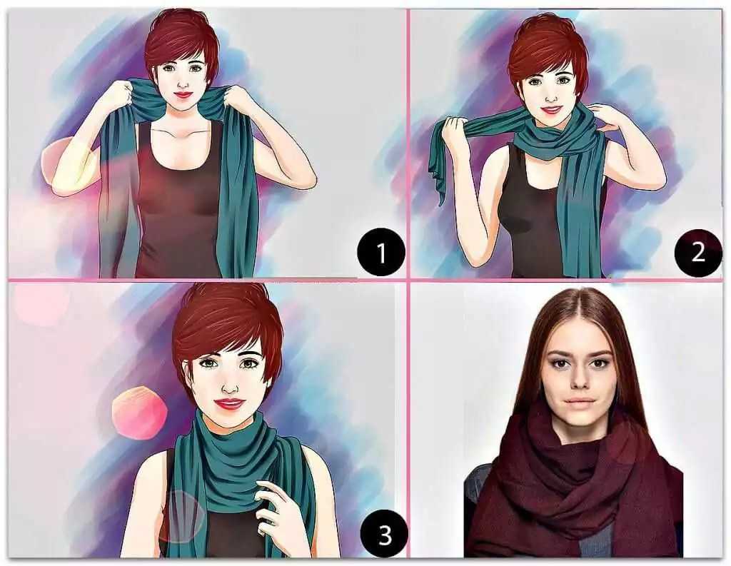Как завязать шарф на пальто с воротником стойка пошагово женщине