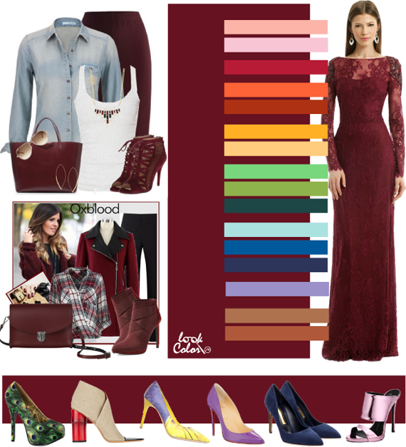 Сочетание бордового цвета в одежде с другими цветами - фото и советы