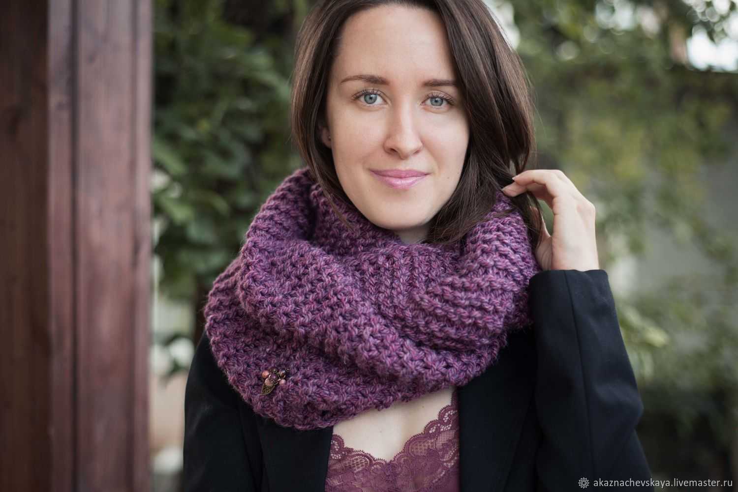 Снуд-шарф: как одевать и носить правильно разными способами, 50 фото