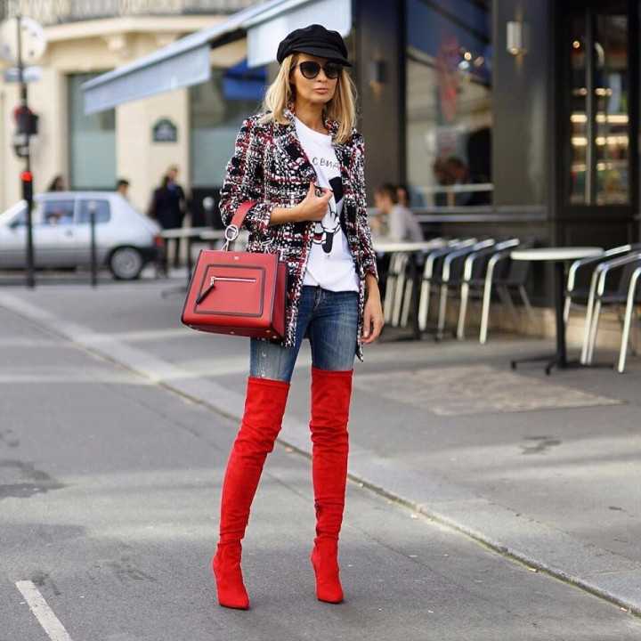 С чем носить красные сапоги? особенности цвета в образе