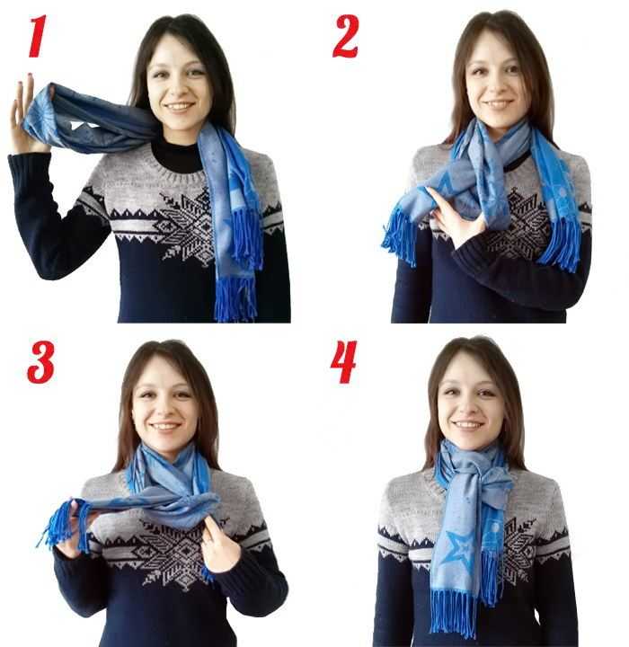 Как завязать шарф на шее. способы завязать шарф, схемы и фото
