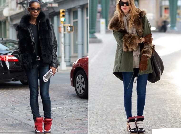 Зимние женские кроссовки на меху с чем носить — модные тенденции