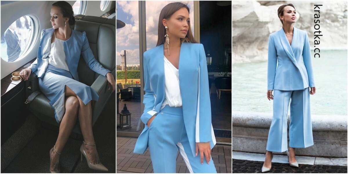 Синий и темно-синий костюм – это классическая вещь в женском гардеробе Какие модные тенденции сейчас в моде Как выбрать и с чем носить синий костюм разных оттенков Стильные образы