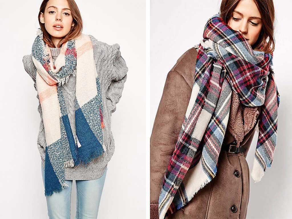 Как модно завязать шарф на пальто женское