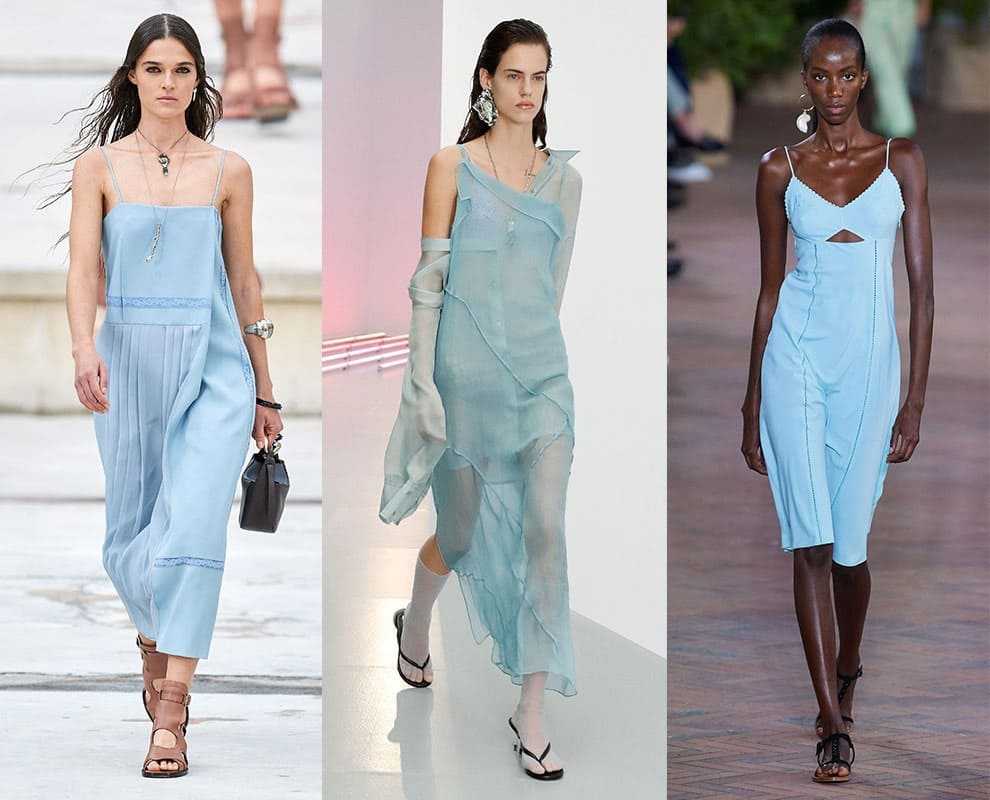 Голубое платье - модные новинки 2020 года