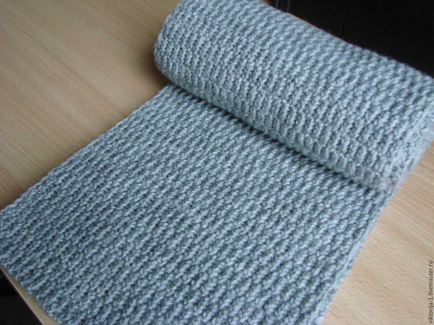 Мужские шарфы вязаные спицами (двухсторонние) – уют и тепло моего дома