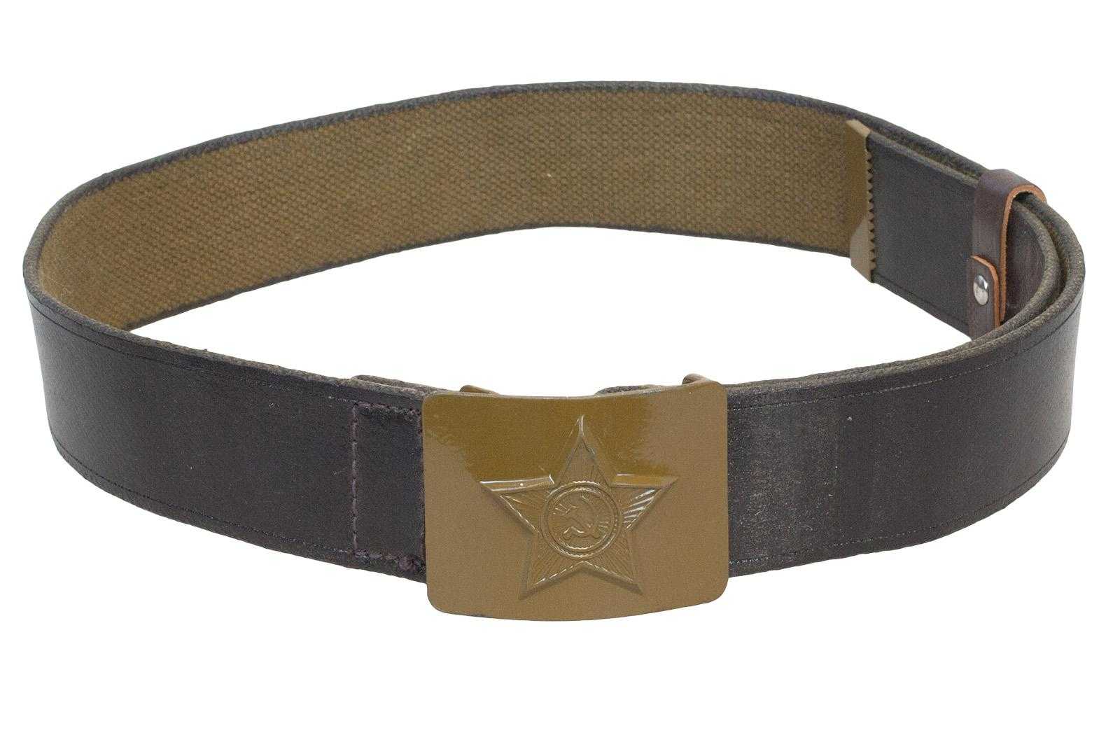 Офицерский ремень, парадный и черный кожаный старого образца, со звездой и латунной пряжкой, отличия от солдатского, армейского и военного