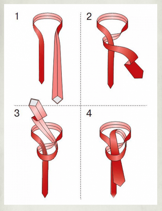 Как красиво завязать тонкий мужской галстук: инструкция + фото схема